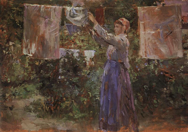 Berthe Morisot Peasant Hanging out the Washing France oil painting art